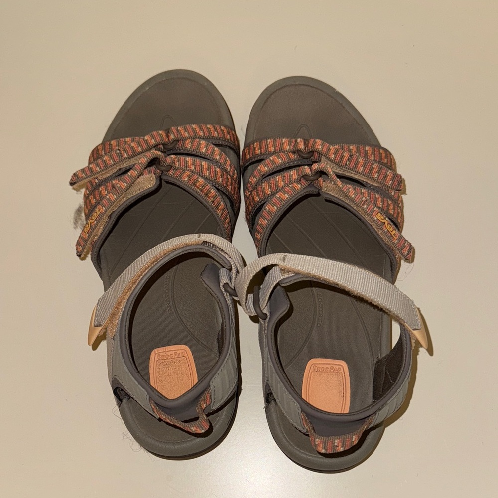 Teva Brown and Gray Strappy Sandals